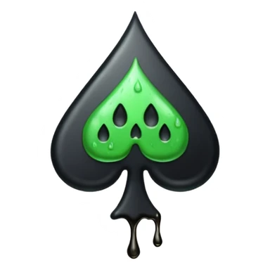 Ace of spades black slimey drip effect sticker
