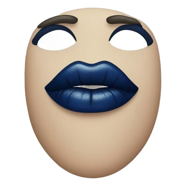 realistic dark blue lips sticker