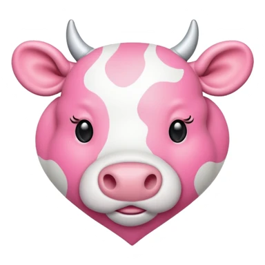 Pink cow spot print heart sticker