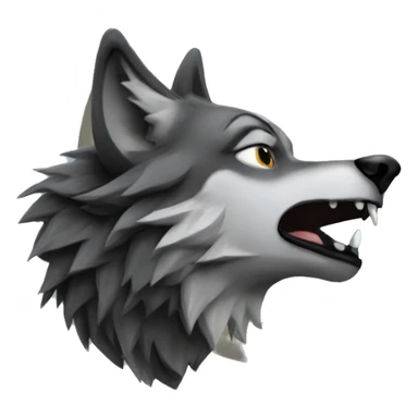Wolf howling at moon very realistic sticker