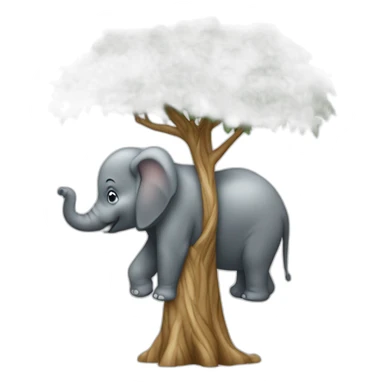 Un éléphant sur un arbre sticker