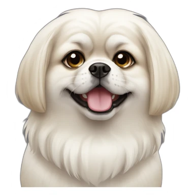 white_Pekinese_dog sticker