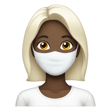 Girl with a white beauty mask sticker