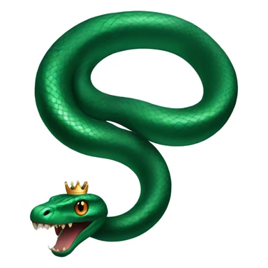 A dark emerald snake with a crown head sticker