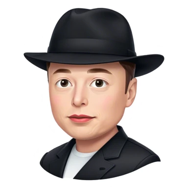 elon musk wearing a black "MAGA" hat sticker