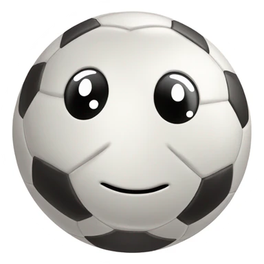 Soccer ball with face sticker