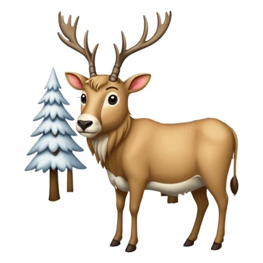 Eland trekt slede in dennenbos  sticker