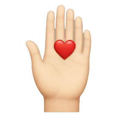 hand with a half heart shape sticker