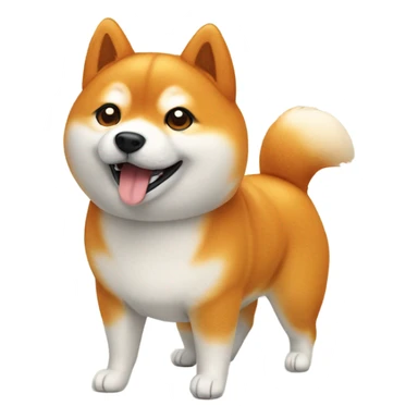 fluffy shiba inu orange  sticker