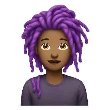 Nonbinary person with purple locs sticker