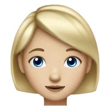 Girl with blonde short hair and bangs and pale skin and blue eyes and nose piercing  sticker