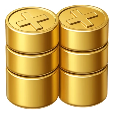 a battery icon, containing vertically stacked coins sticker