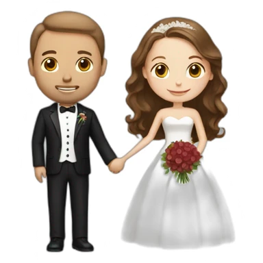 white couple people wedding brown hair sticker