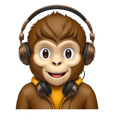 monkey with headphones sticker