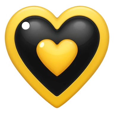 Fusiona un corazón de iPhone de color amarilla con color negro otro como el tercero pero sin el rabo de arriba sticker