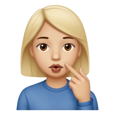 Tête avec le petit doigt dans la bouche sticker