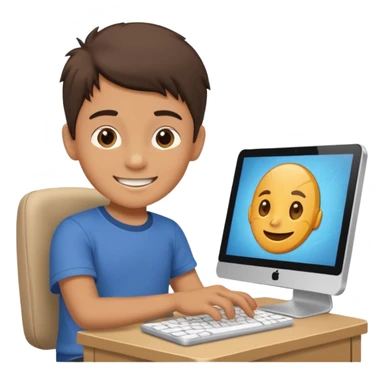 Boy playing on scratch website computer sticker