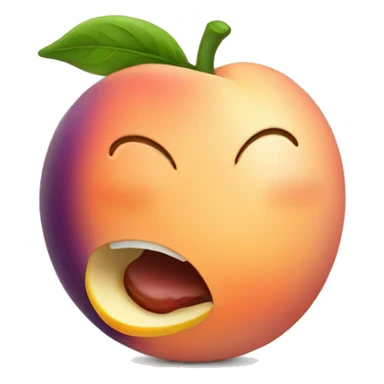 peach eating eggplant sticker