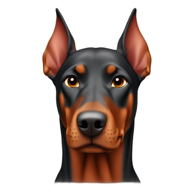 A red and rust Doberman sticker