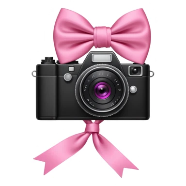 pink bow and camera sticker