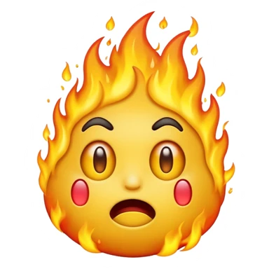 The emoji yellow On fire Scared sticker