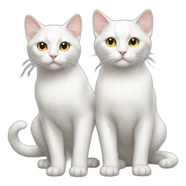 two white cats full body sticker