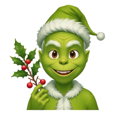 grinch with misteltoe sticker