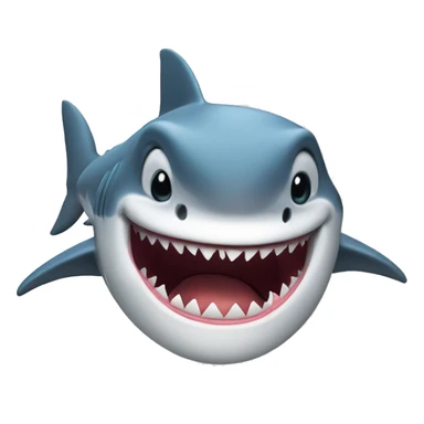 shark shows finger with big smile sticker