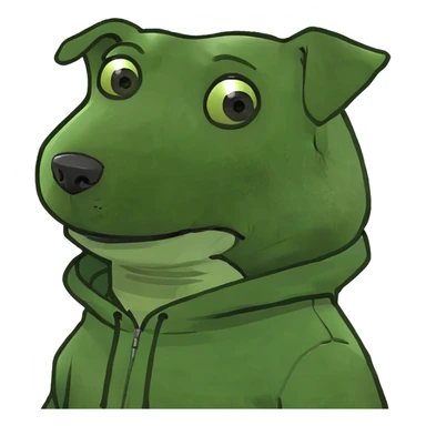Dog wearing hoodie sticker