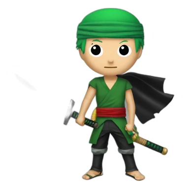 Zoro dans one pièce avec ses trois katana sticker