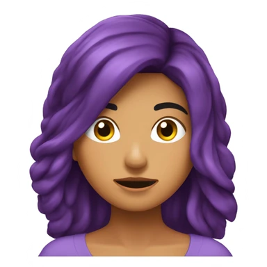 Chica cabello castaño durmiendo con una sábana morada  sticker