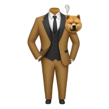 Smoking Chow chow dress suit sticker