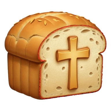a loaf of bread with a cross through it sticker
