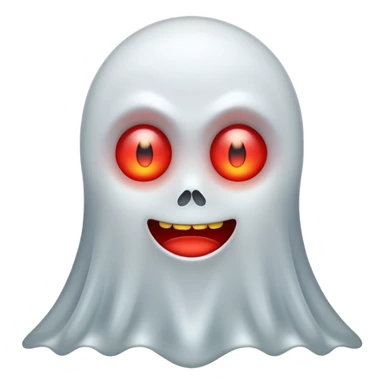 Creat an emoji of an evil ghost with red eyes sticker