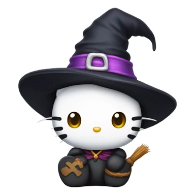 Hello kitty with witch hat sticker