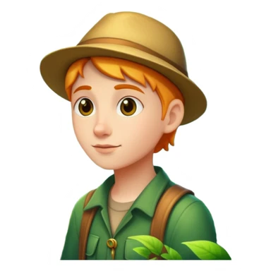 person exploring an enchanted forest sticker