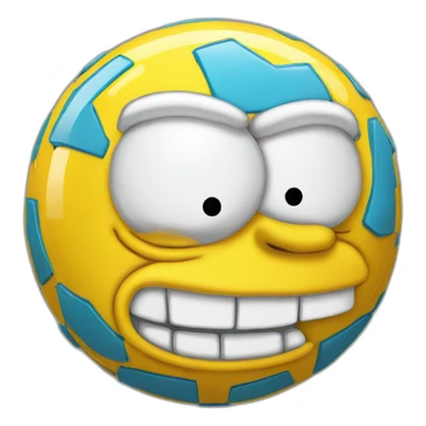 3d sphere with a cartoon Homer Simpson skin texture sticker
