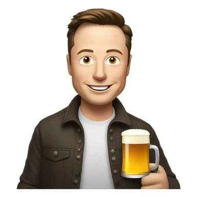 Elon musk drinking a beer sticker