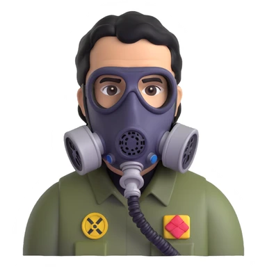 pablo escobar wearing a gas mask sticker