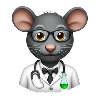 Black rat scientist sticker