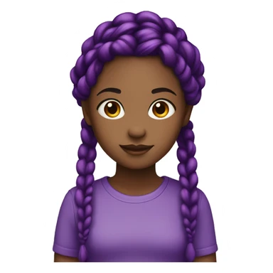 Girl black with braids purple  sticker