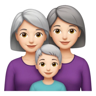 A mum with short Gray hair and her two adult daughters sticker