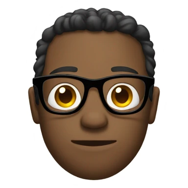 Cross his arms, glasses, lighter skin sticker