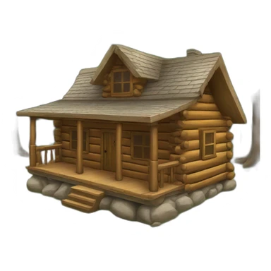 log cabin sticker