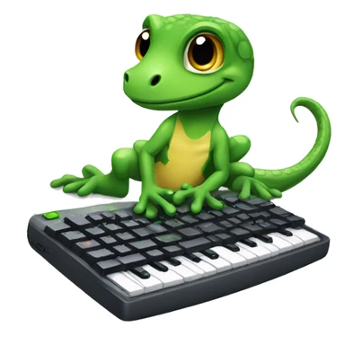 gecko with gaming keyboard sticker