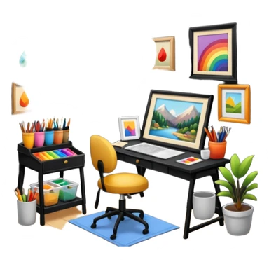 room (cozy art studio) sticker