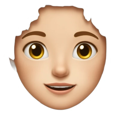 cat licks short girl with shor brown hair and she has freckles sticker