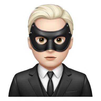 White man in a suit with bdsm mask sticker