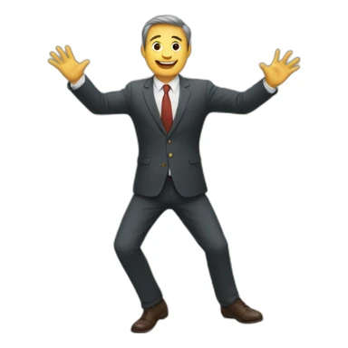 man in a suit holding his hands in the air  sticker