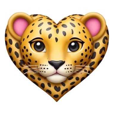 leopard heart sticker